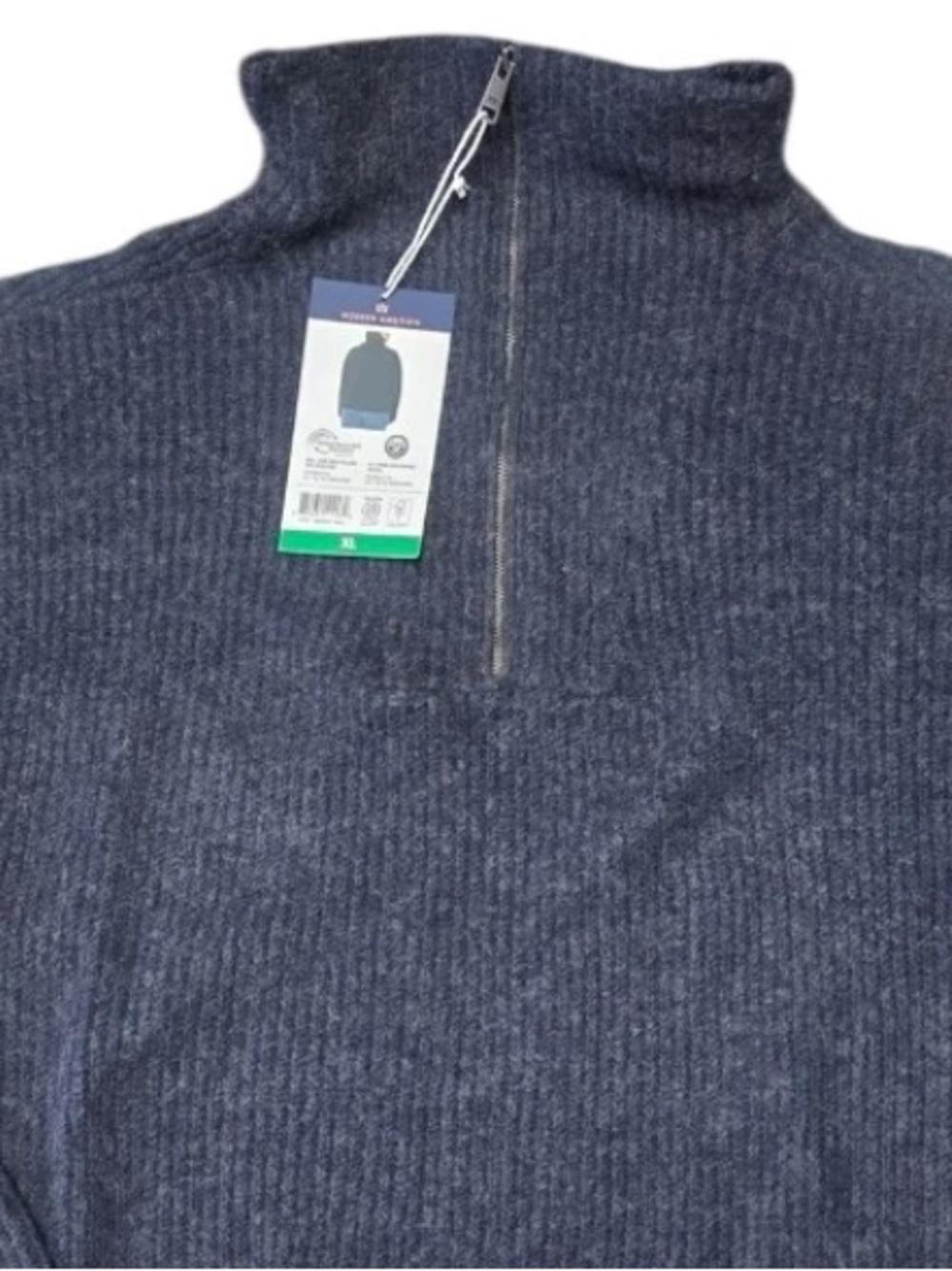 NWT Modern Ambition Cozy Ribbed Women's Half-Zip Navy Knit Sweater SIZE XL - Picture 4 of 12